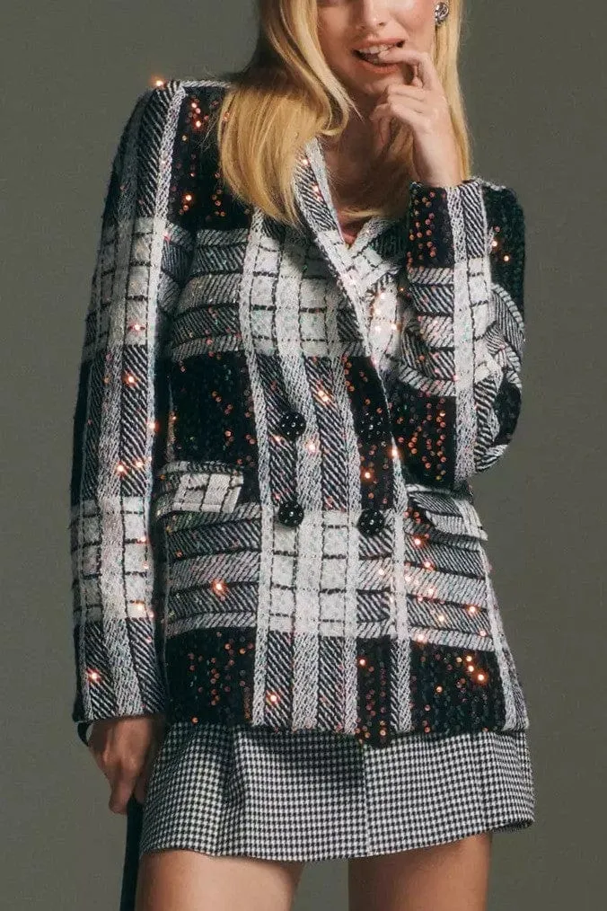 Water Repellent Finish Sequin Blazer