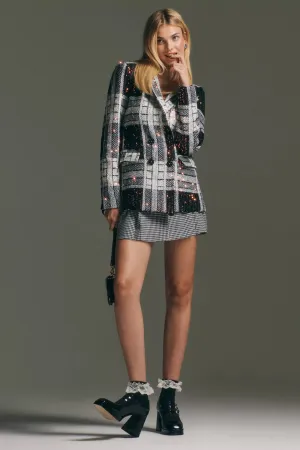 Taped Seams Sequin Blazer