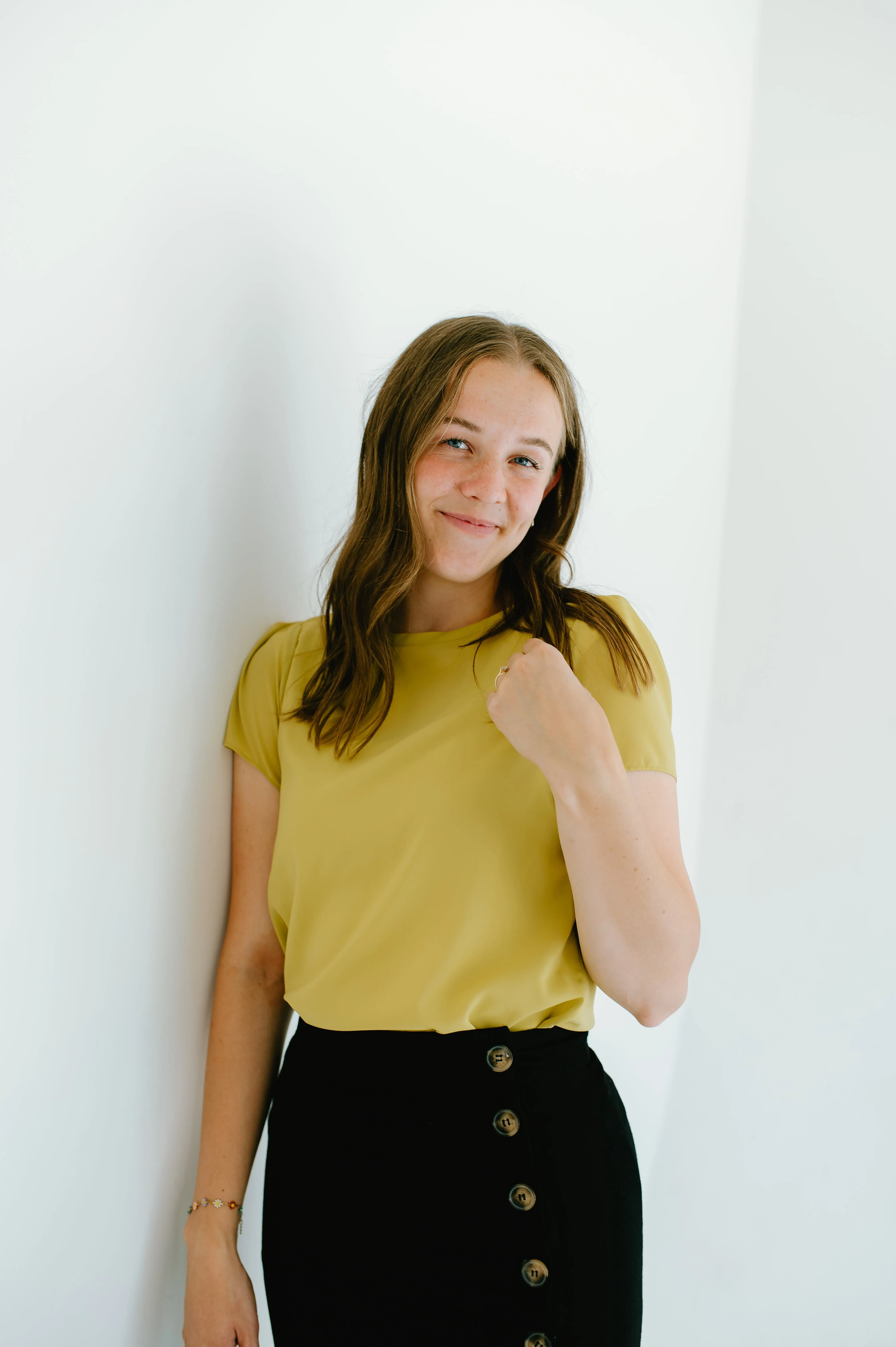 Arlo Top Green Machine Washable Fabric Relaxed Tee