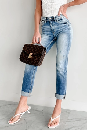 Flex Fit Sullivan High Rise Cuffed Slim Straight Kancan Jeans (Medium)