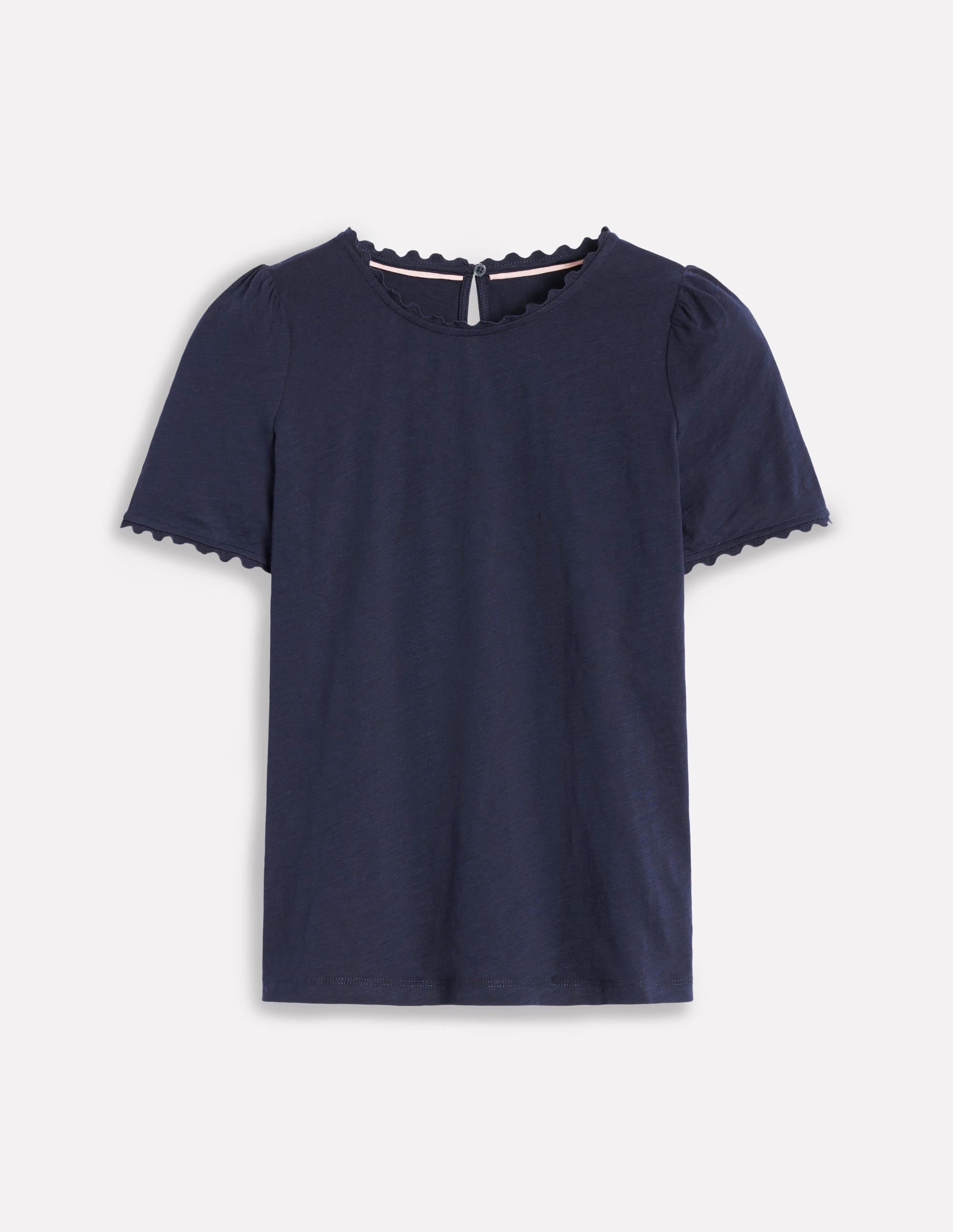 NonChafe Lining Hypoallergenic Inner Layer Ali Ricrac T-shirt-Navy