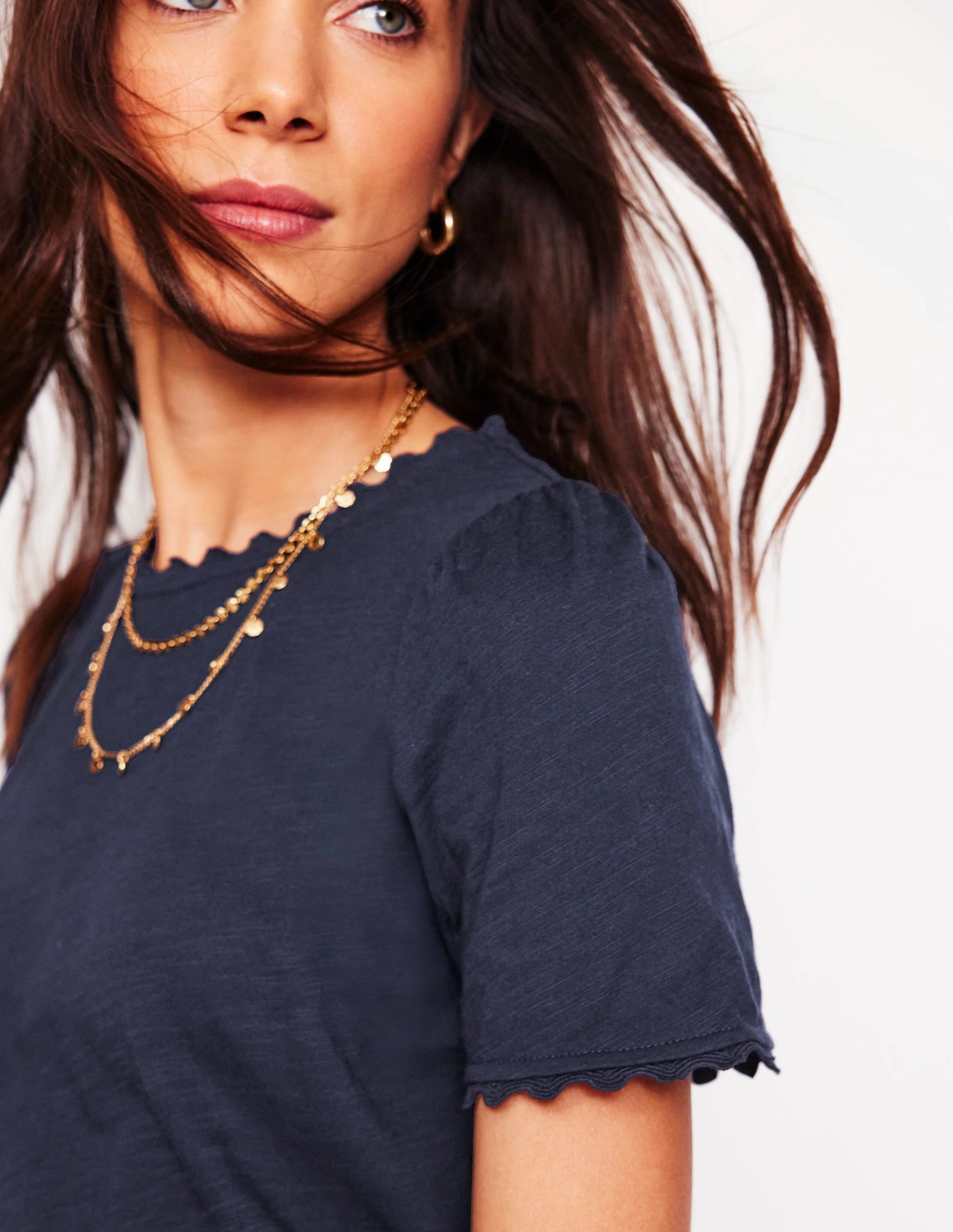 Anti Static Treatment Ali Ricrac T-shirt-Navy