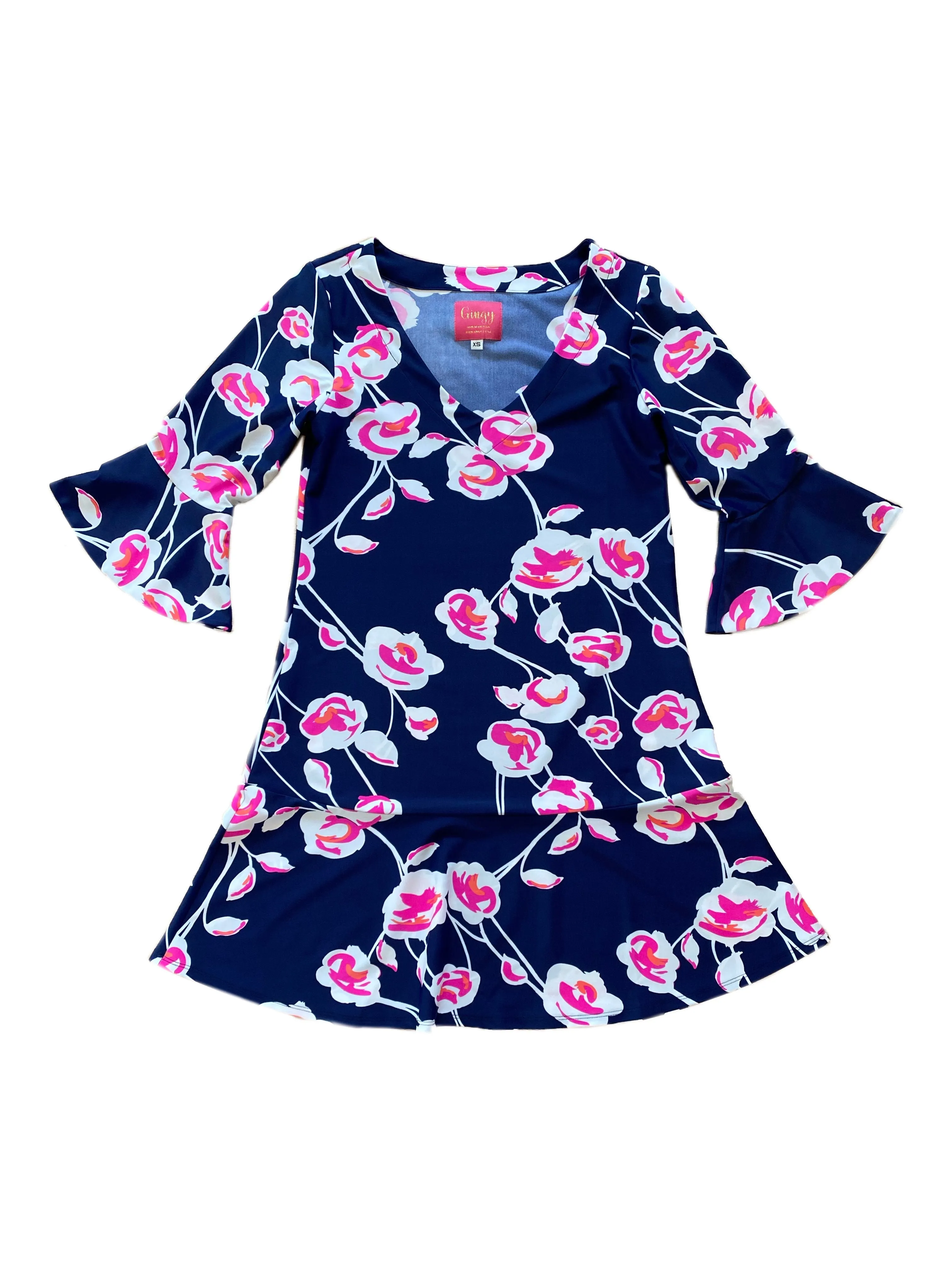 Resort Outfit Flirty Dress Navy Cloud Flower