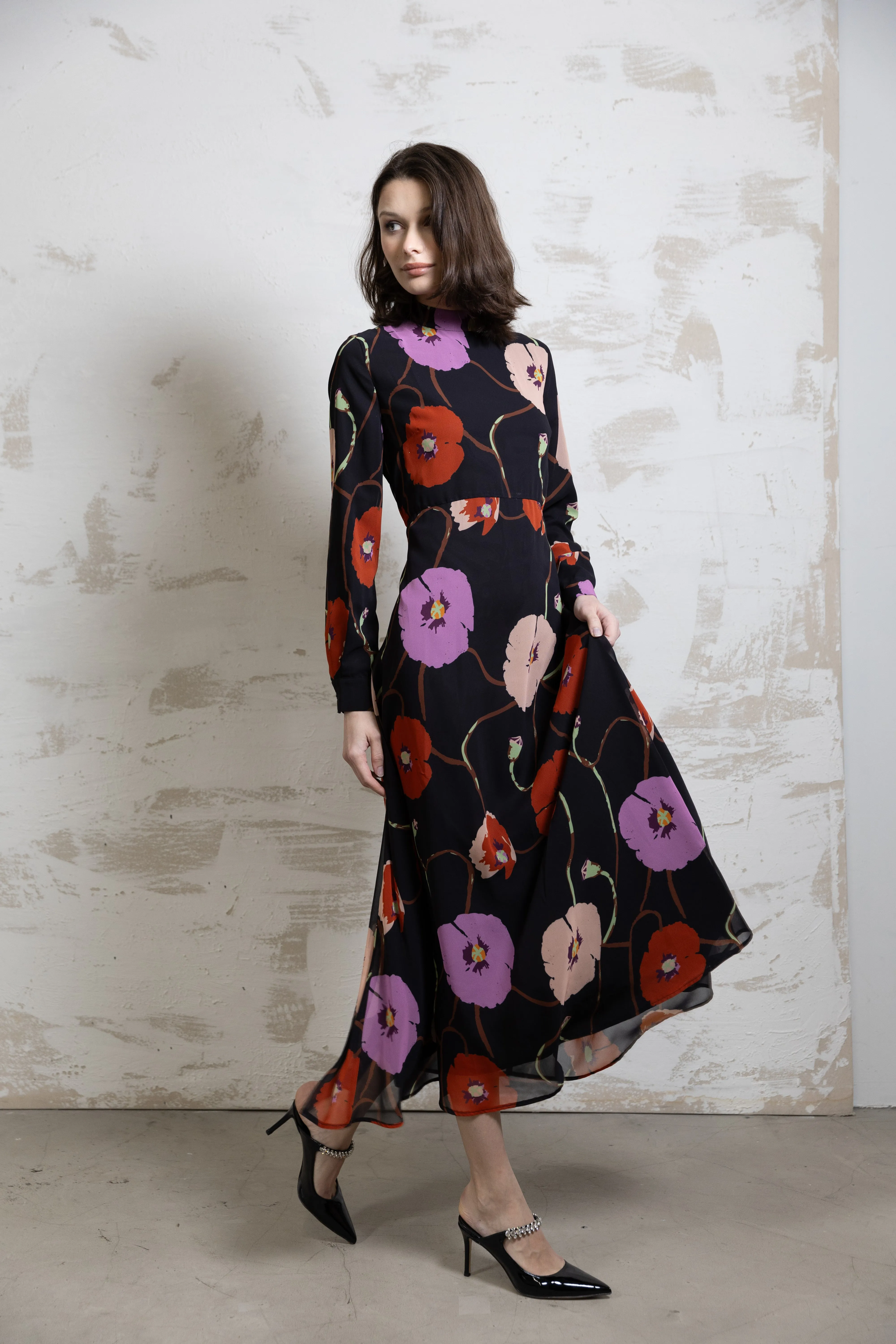 Tailored Piece Luxe Fabric Flora Maxi Dress