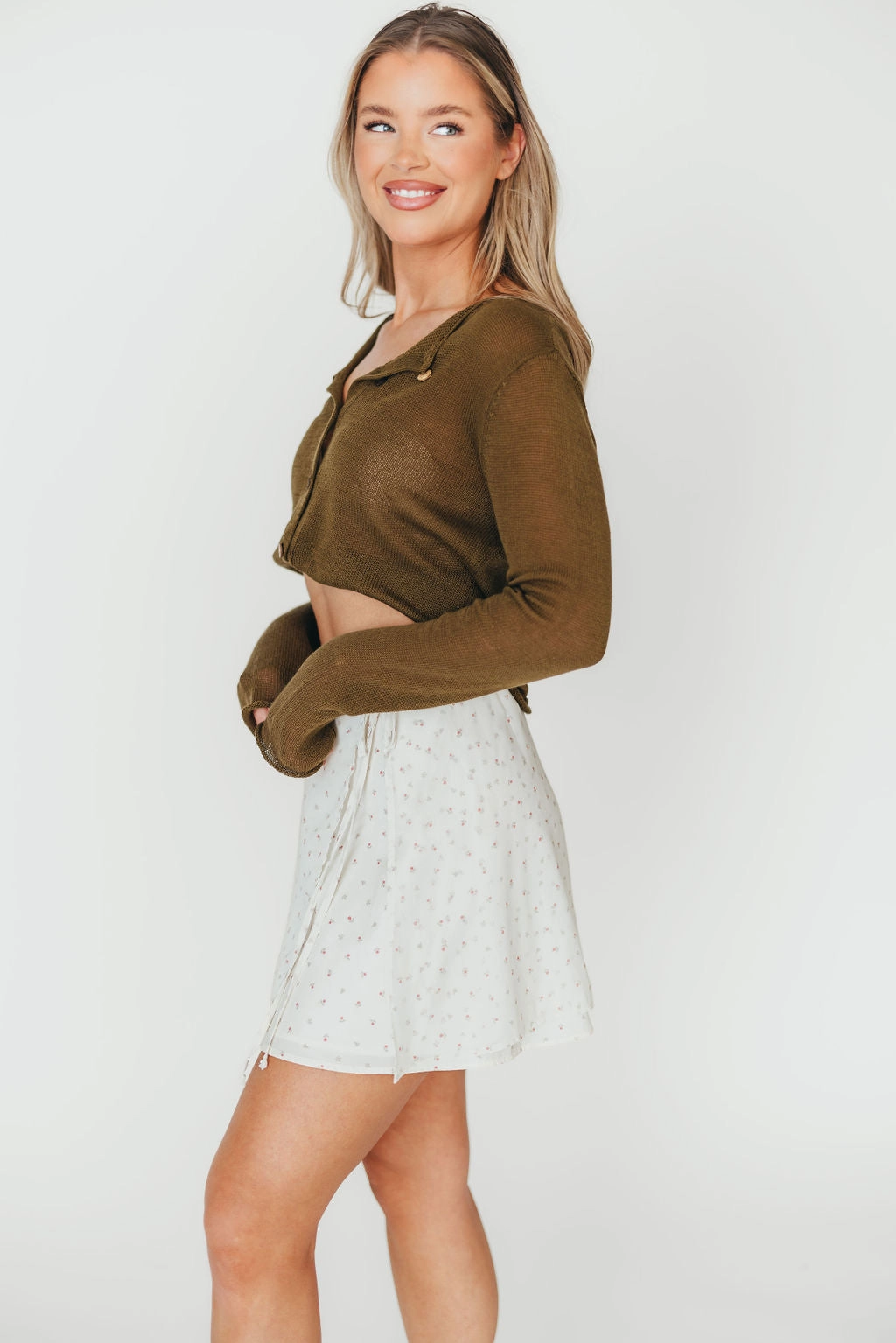 High-Performance Fit souvenir item Flora Mini Wrap Skirt in Cream *Final-Sale*