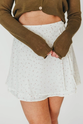 Flora Mini Wrap Skirt in Cream *Final-Sale* Tailored Cut