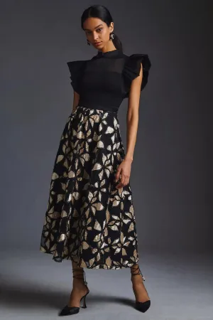 Floral Applique Skirt Gentle Vibe Neat Look