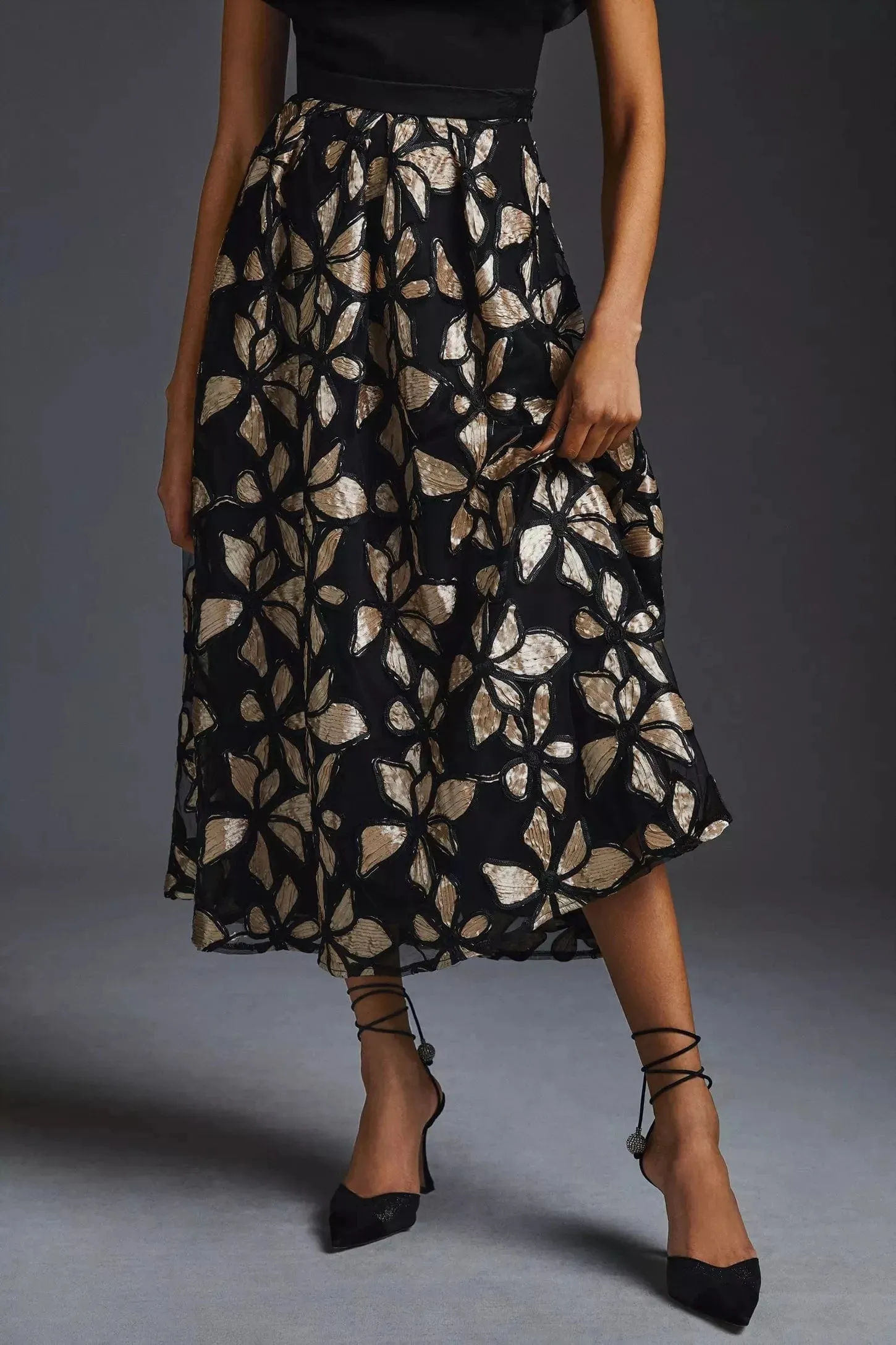 One size fits most Floral Applique Skirt