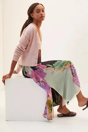 Floral Midi Skirt - Orchid Bloom Handmade Item Global Inspiration