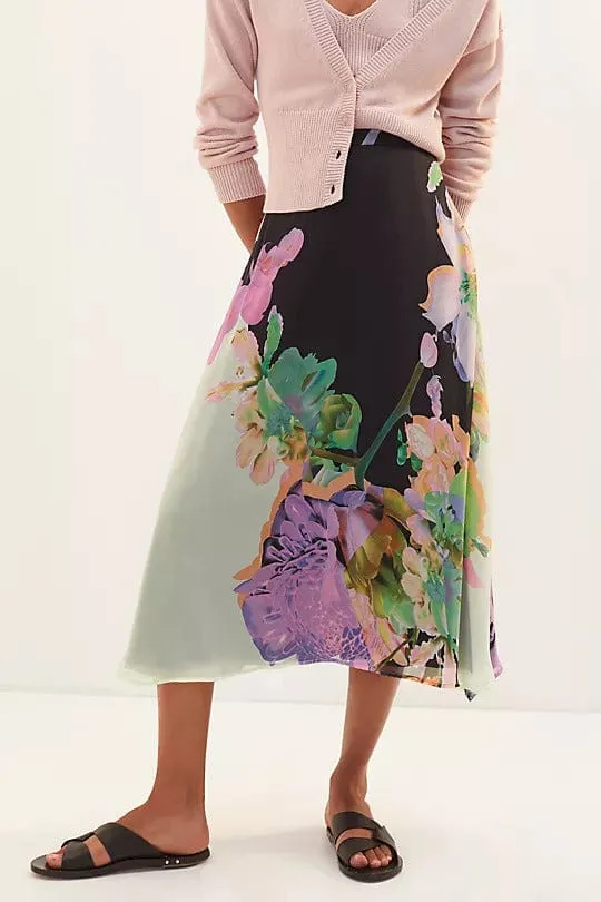Floral Midi Skirt - Orchid Bloom Hypoallergenic fabric Wardrobe Classic