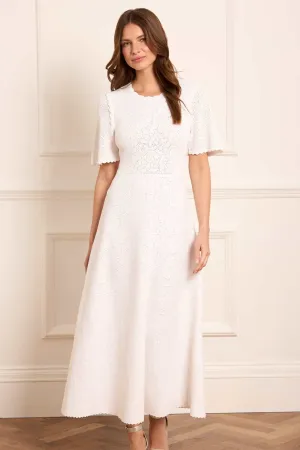 Floral Pointelle Knit Gown Lightweight Comfort Walkable Flow