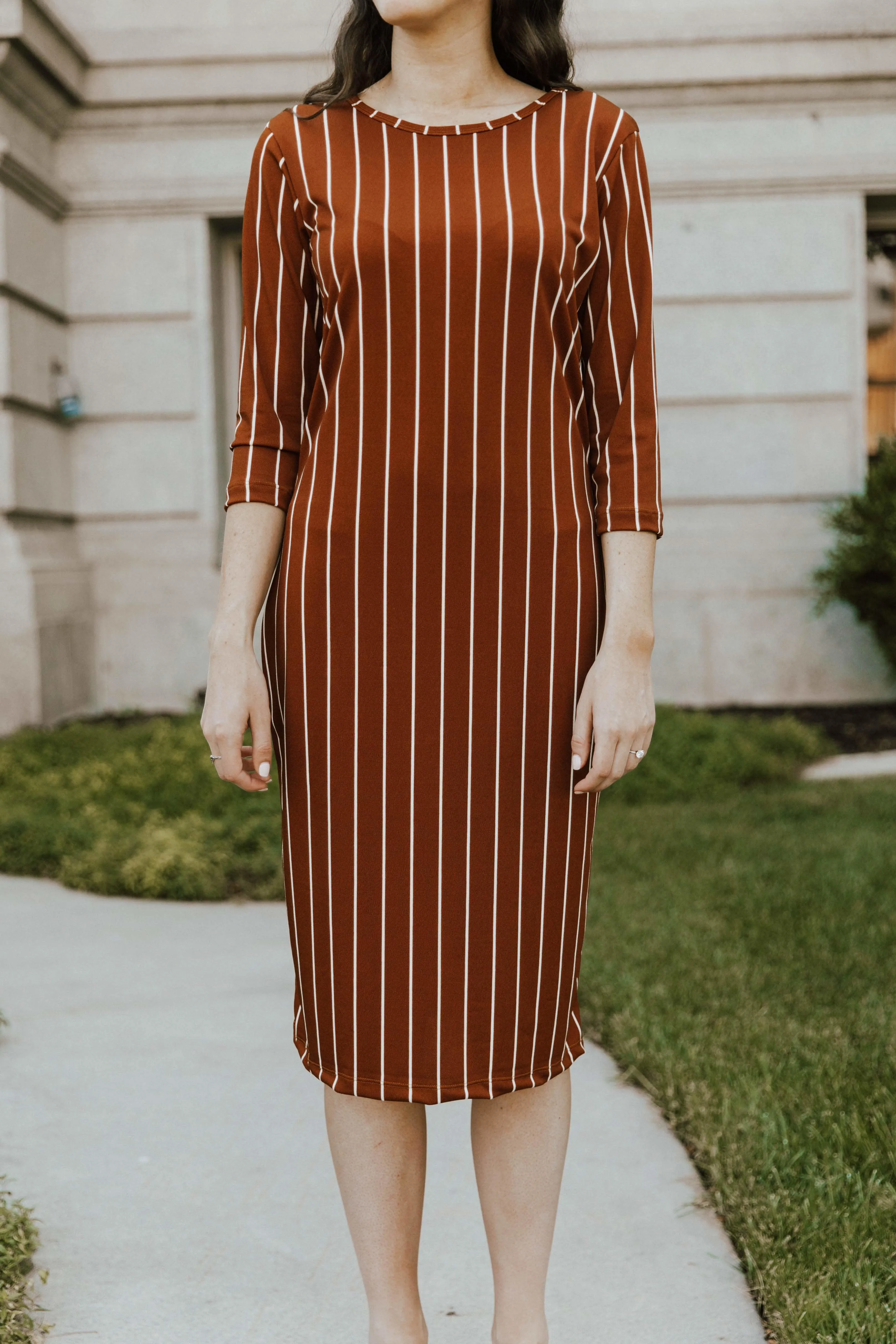 Light Comfort Bold Color Jadyn Dress Gold Stripe