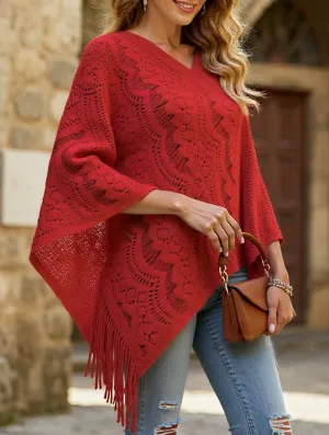 Flower solid color tassel embroidery shawl BreathableMoistureBarrier