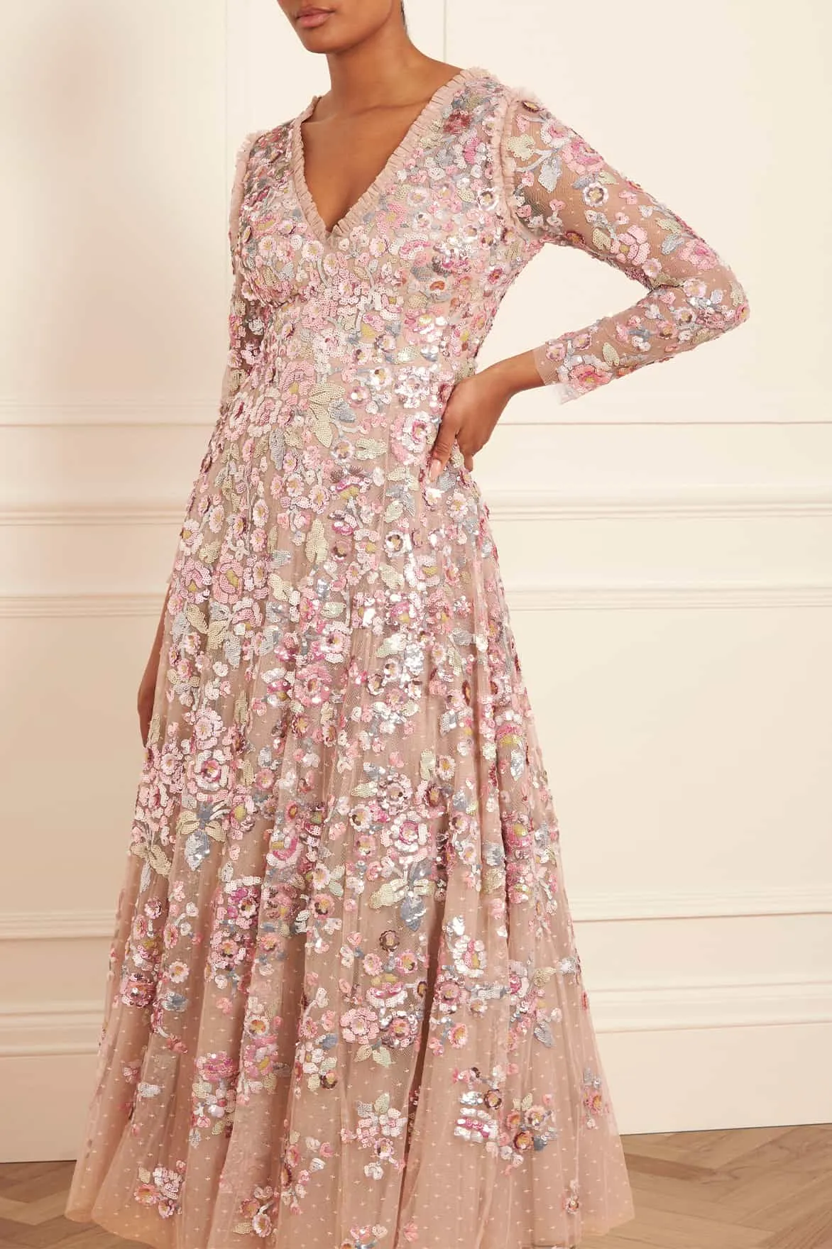 Sequin Paradise Long Sleeve Gown Street Motion Breeze Grace