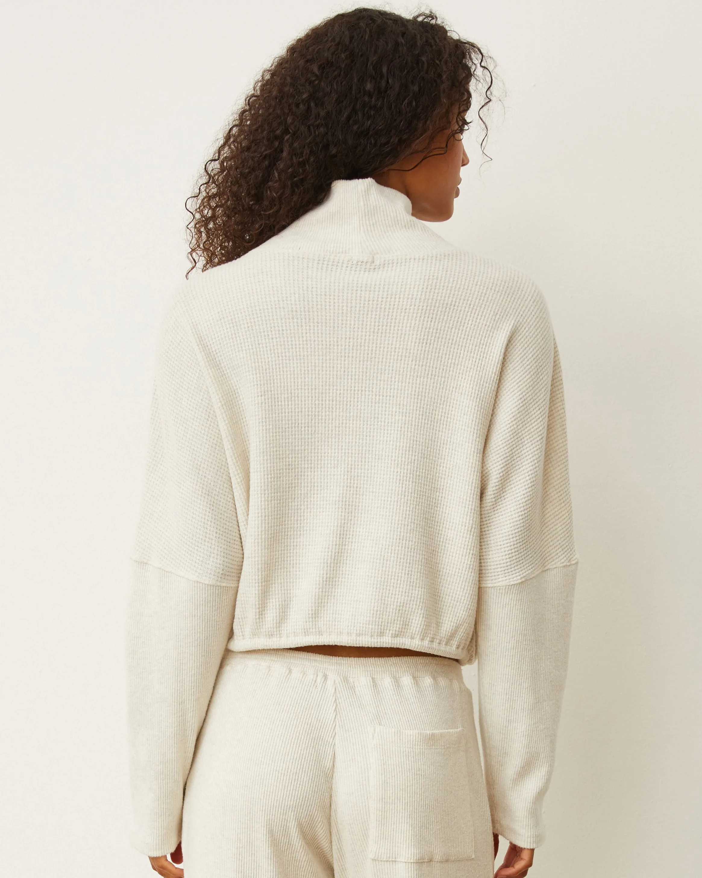 Travel Vibe Brushed Thermal Drawcord Waist Sweatshirt