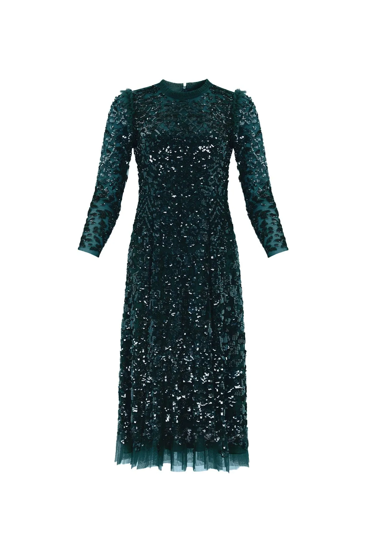 Statement Neck Comfortable Waist Aurelia Long Sleeve Ballerina Dress