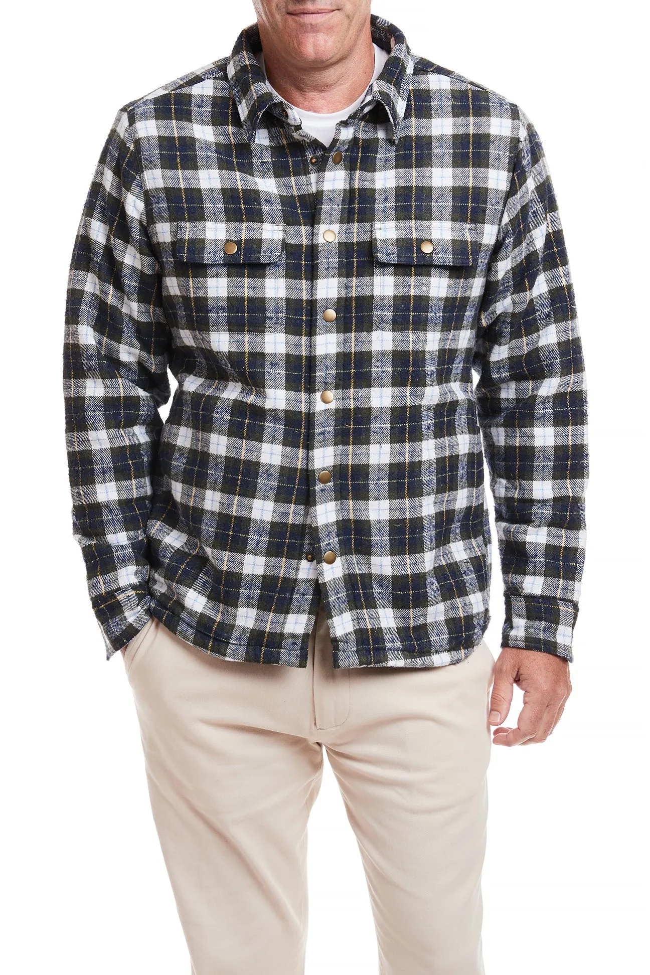 Shacket Nantucket Flannel Windowpane AthleisureInspired MultiPocket Design