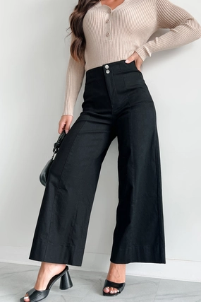 SmoothZipper Just The Truth Wide Leg Pants (Black)