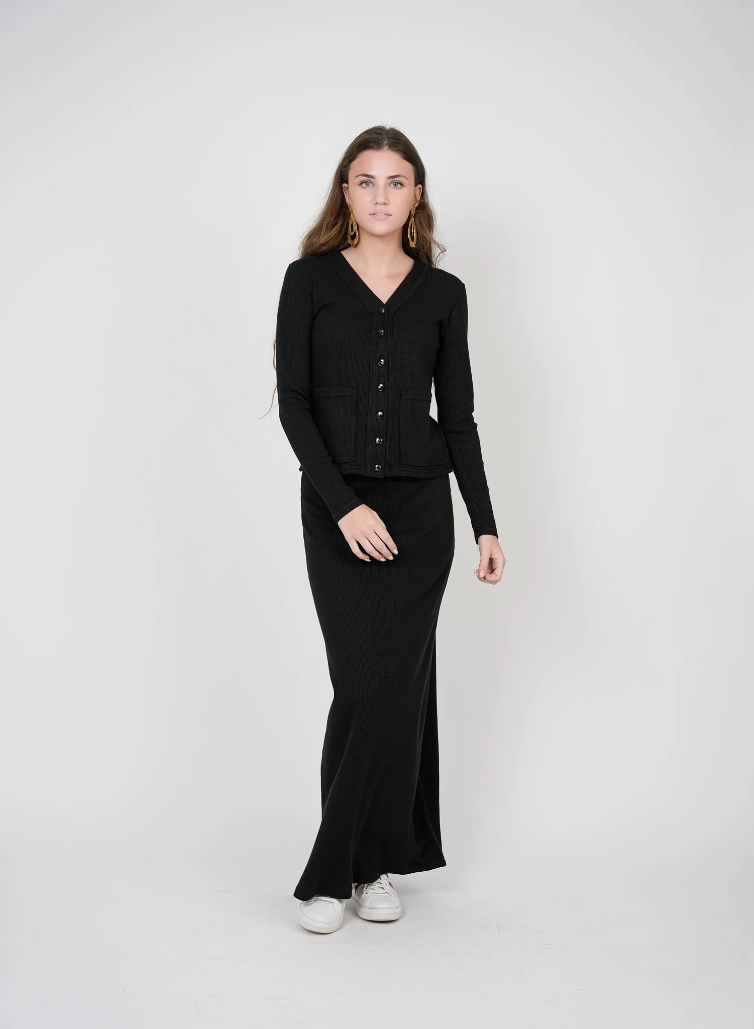 Hashtag Black Waffle Pull On Maxi SB3CM8209SL Style Essential