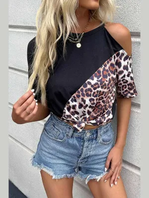 All Weather Performance Fabric DurableReinforcement LEOPARD ONE HOLE SHOULDER TEE