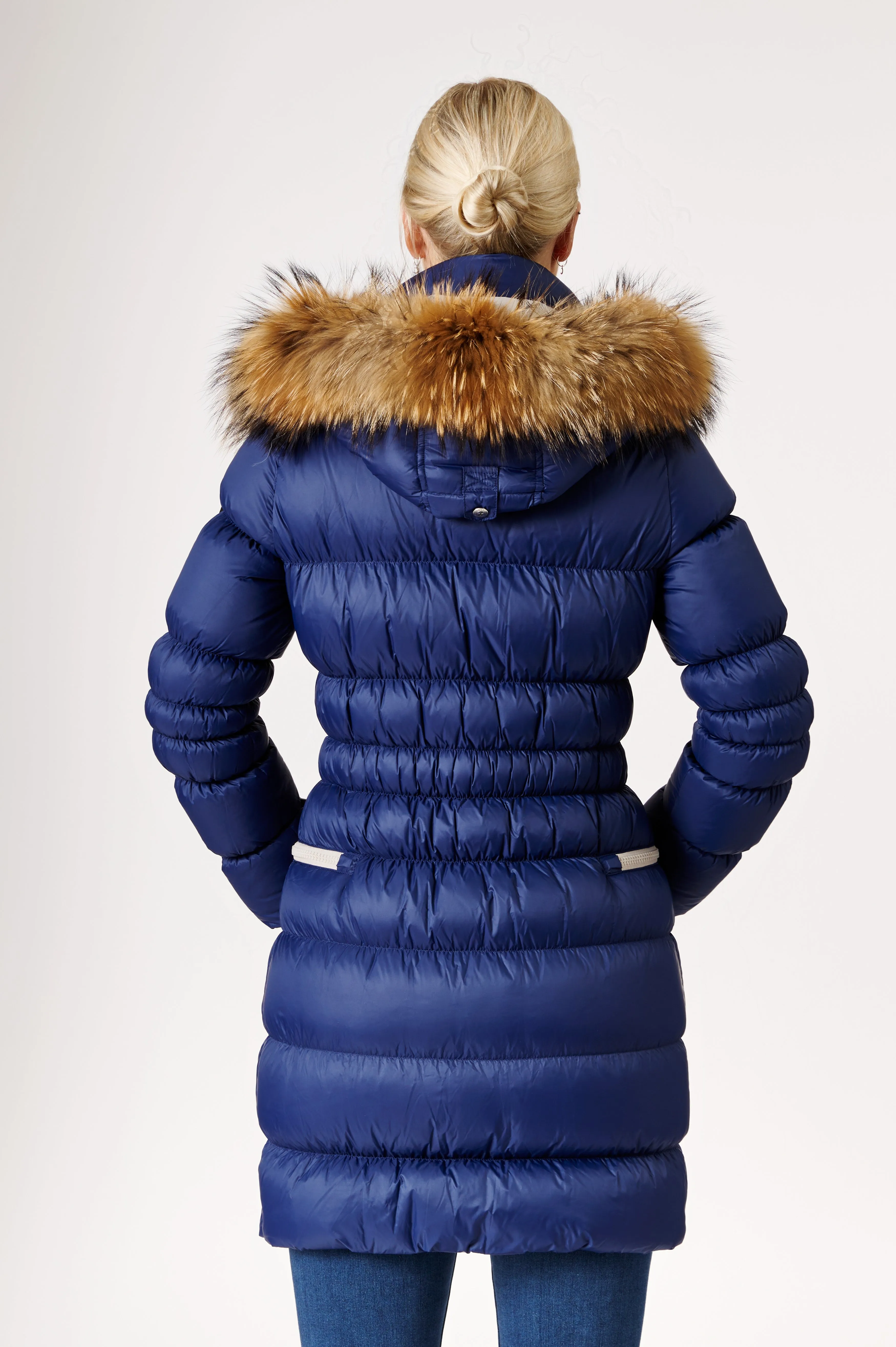 Frost Long Down Jacket | Marine & Linen