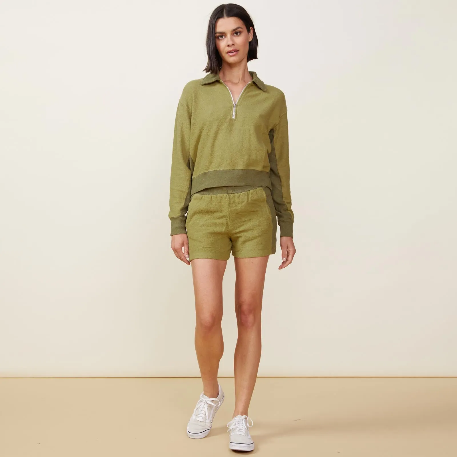 AntiStaticInnerLining Moisture Management Fuzzy Fleece Polo Sweatshirt