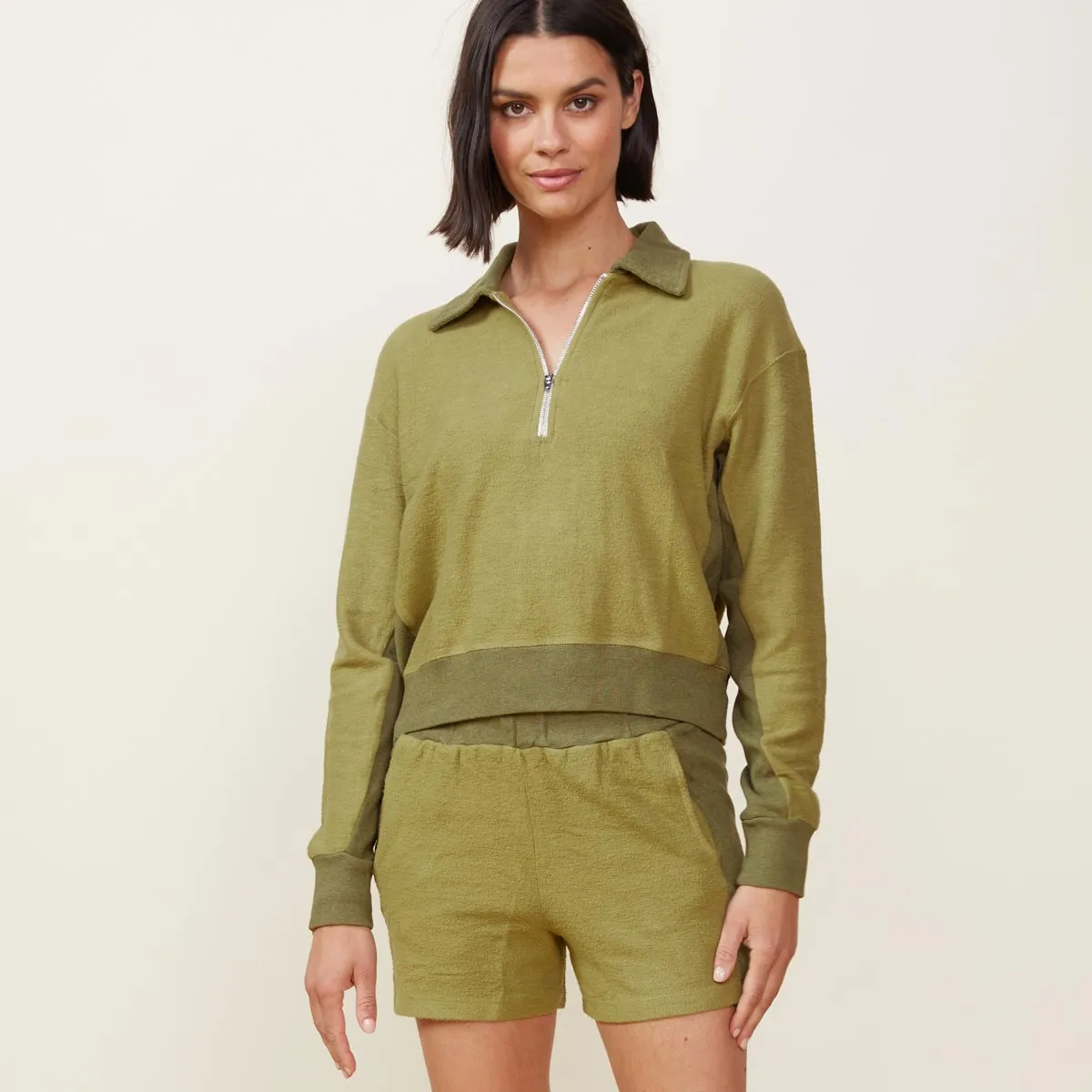 Fuzzy Fleece Polo Sweatshirt Eco Friendly Material QuickReleaseFastenings