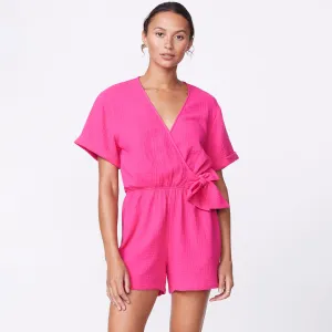 NonRestrictiveCut Gauze Wrap Romper