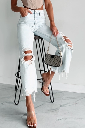 Adjustable drawstring Getting Candid High Rise Crop Flare Vervet Jeans (Light)