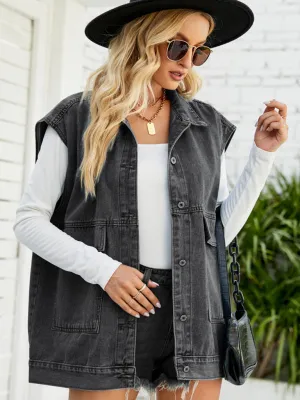 Giana New Denim Vest Summer Fashion Trend Denim Sleeveless Vest