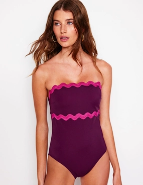 Giant Rik Rak Swimsuit-Chocberry, Jewel Layered Coverage