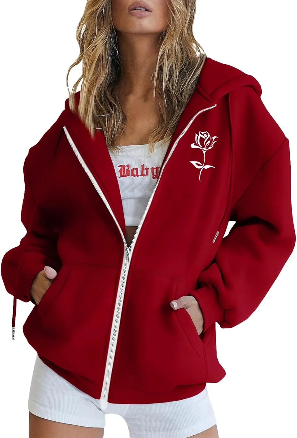 GIERIDUC Womens Fashion Sweater Cardigans Casual Long Sleeve Zip Up Hooded Sweatshirts Jacket Trendy Clothes Y2K Hoodies 2024