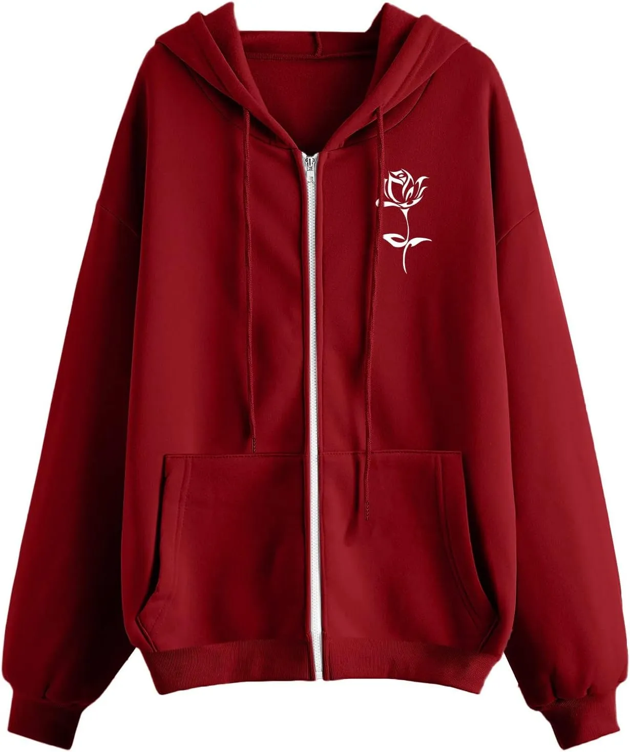 GIERIDUC Womens Fashion Sweater Cardigans Casual Long Sleeve Zip Up Hooded Sweatshirts Jacket Trendy Clothes Y2K Hoodies 2024