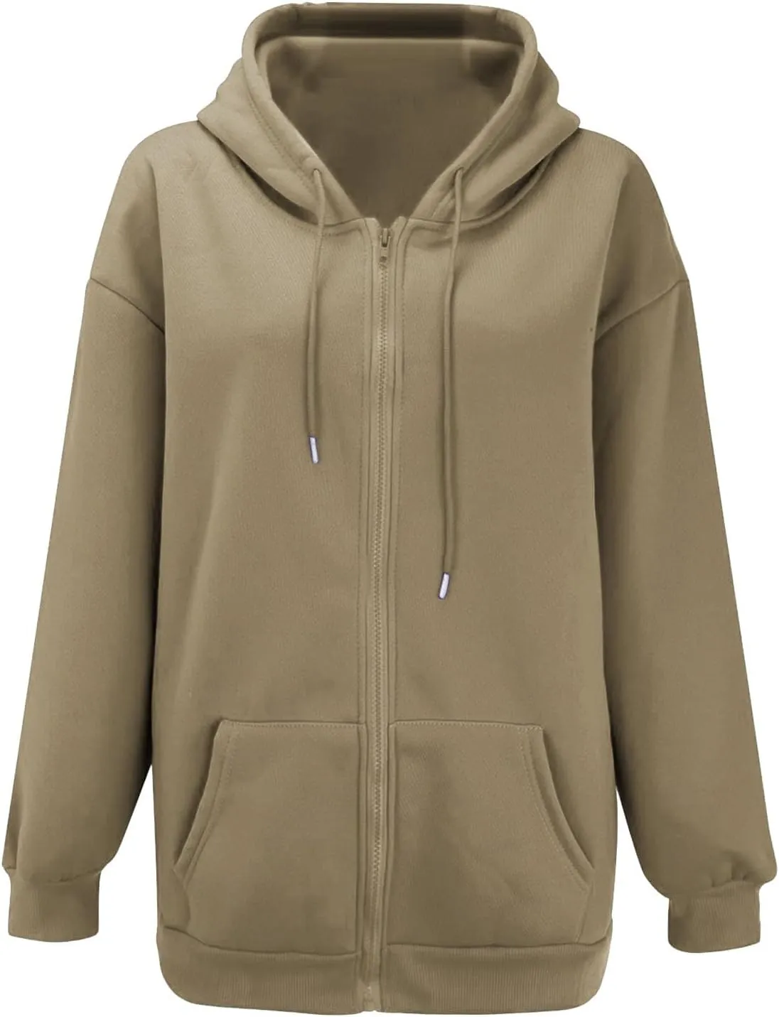 GIERIDUC Women's Oversized Zip Up Hoodies Sweatshirts Womans Sweatshirts And Hoodies Jacket With Hoodie Cowl Neck Top