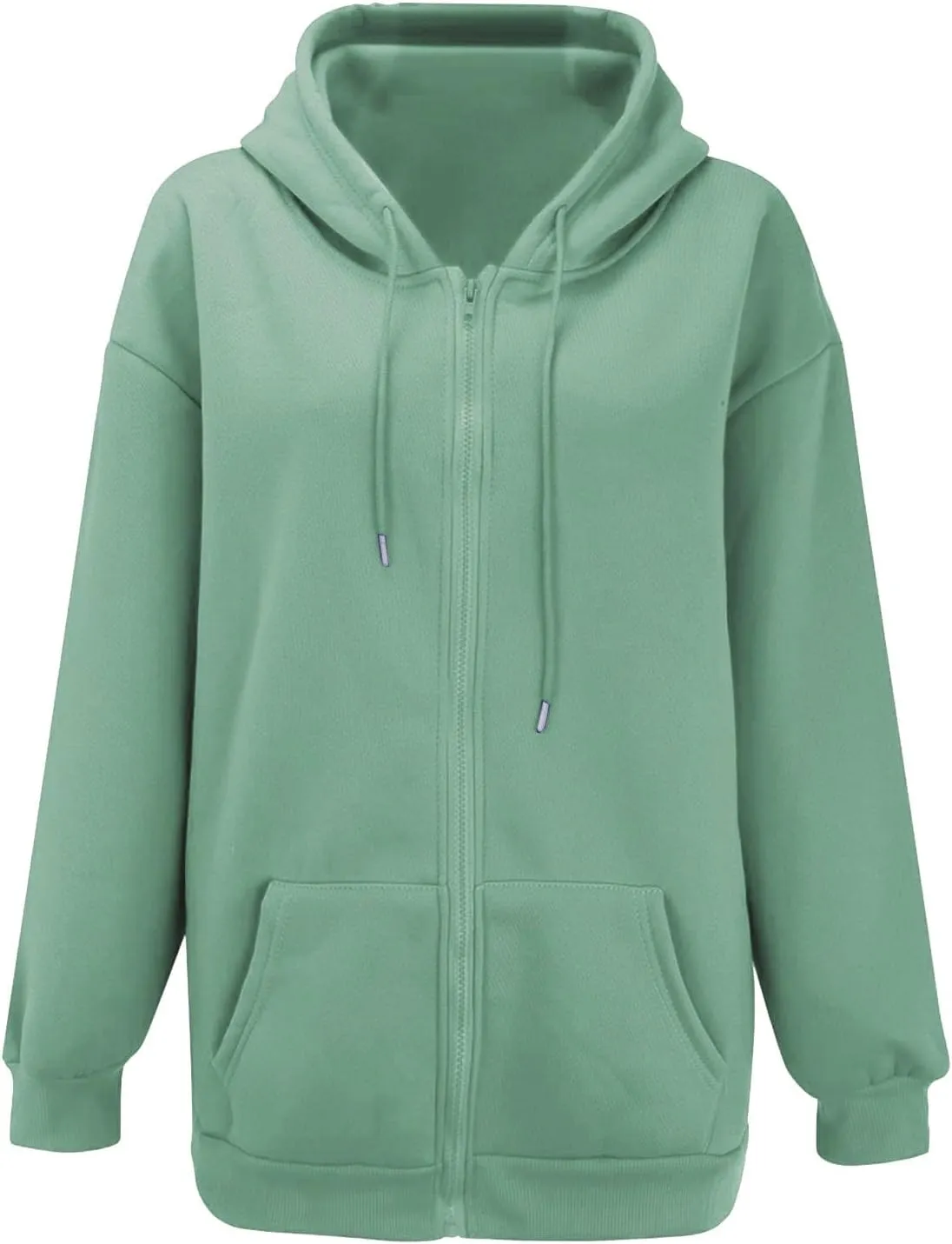 GIERIDUC Women's Oversized Zip Up Hoodies Sweatshirts Womans Sweatshirts And Hoodies Jacket With Hoodie Cowl Neck Top