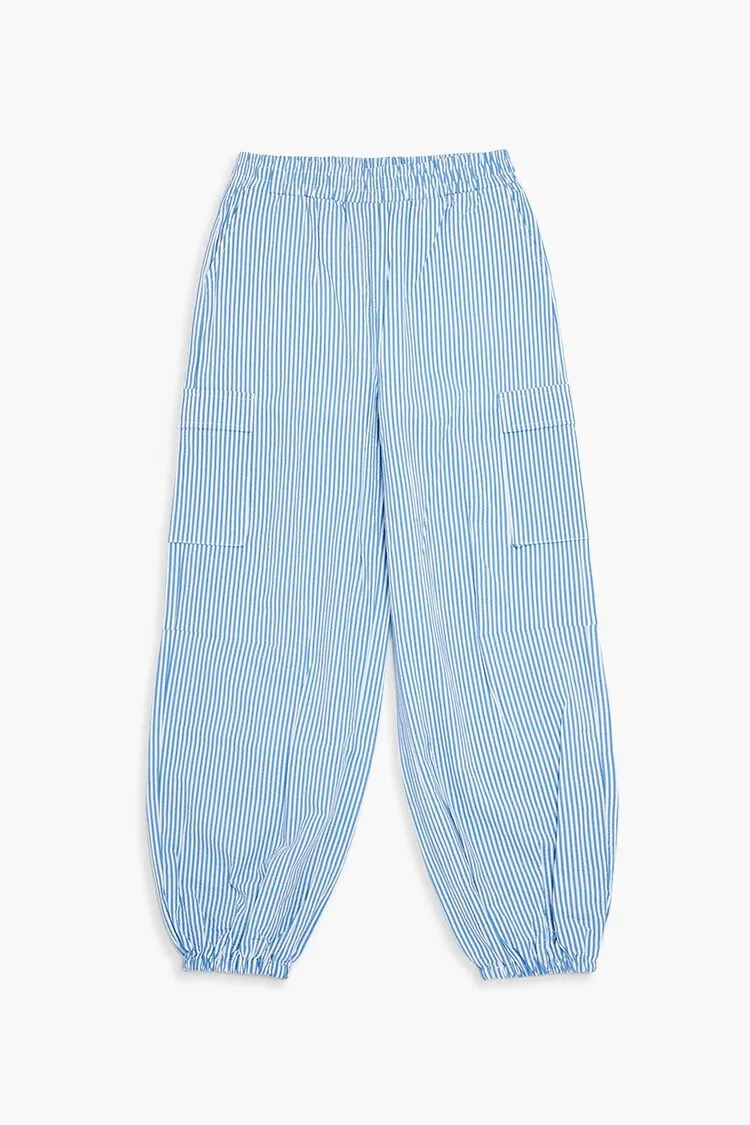 Girls Striped Cargo Joggers (Kids)