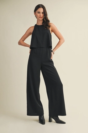 GLORIA LAYERED SLEEVELESS JUMPSUIT Sport Basic