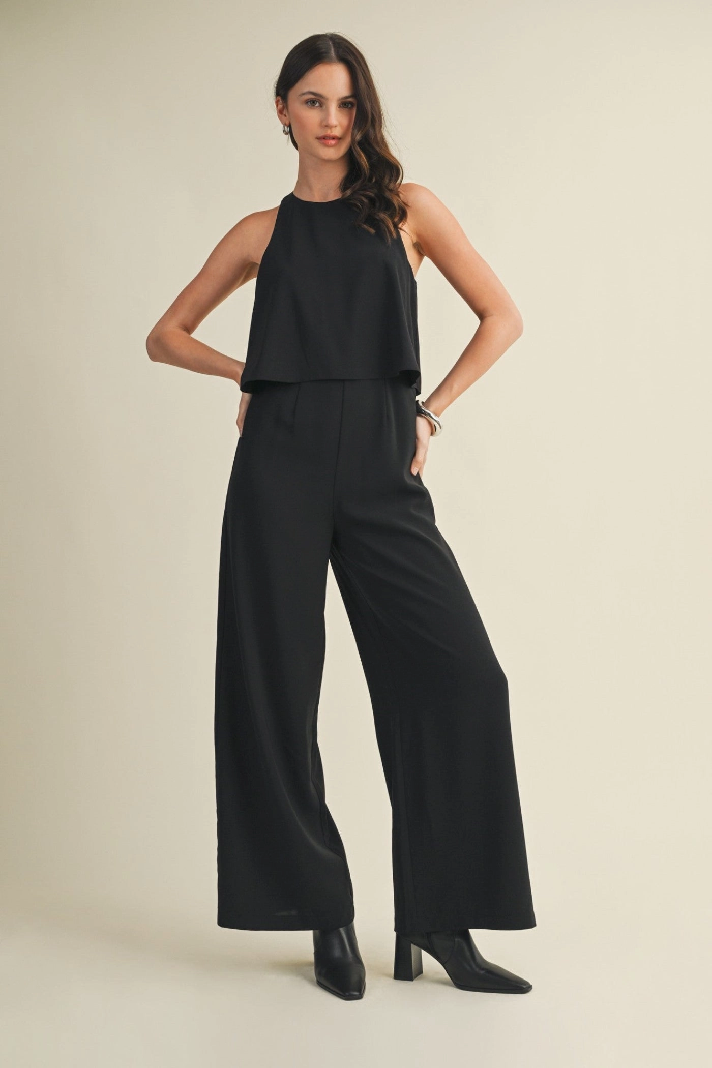GLORIA LAYERED SLEEVELESS JUMPSUIT Sport Basic