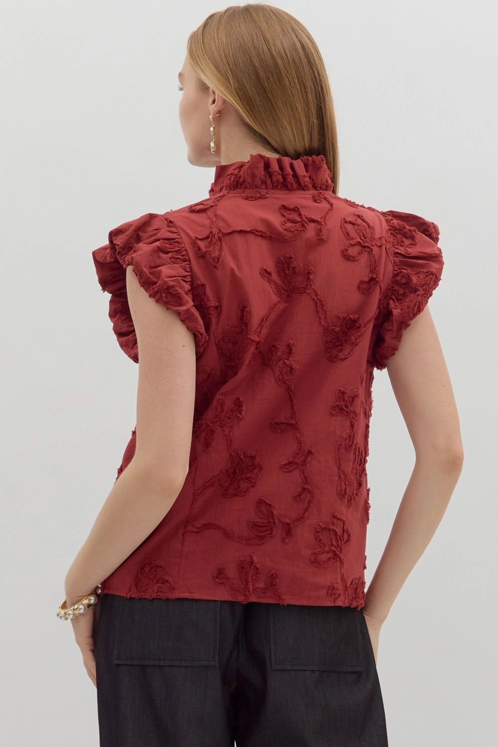 GarmentWashed Softness Anti Static Cloth Blend Going Right Top in Red