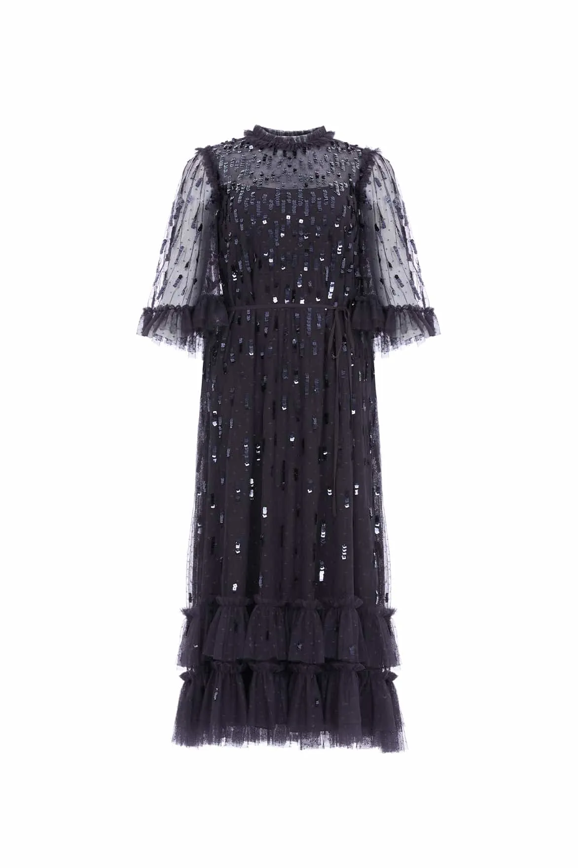 Glossy-Finish Sequin Dash Ballerina Dress