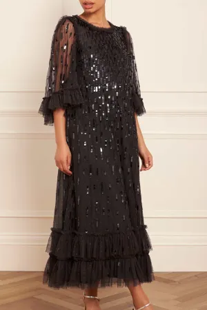 Elegant Appearance Sequin Dash Ballerina Dress