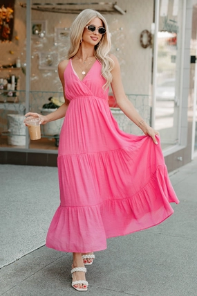 Just A Feeling Sleeveless Maxi Dress (Pink) All Occasion