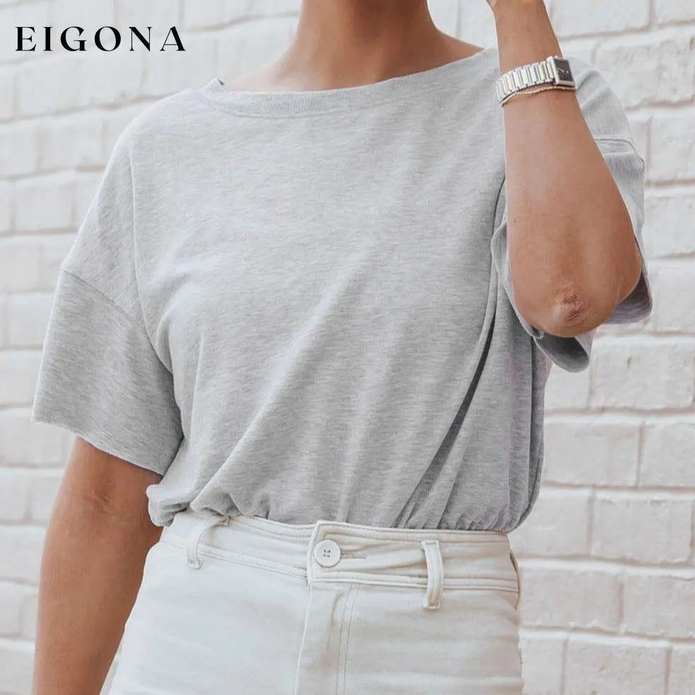 Gray Drop Shoulder Sleeve Oversize Bodysuit