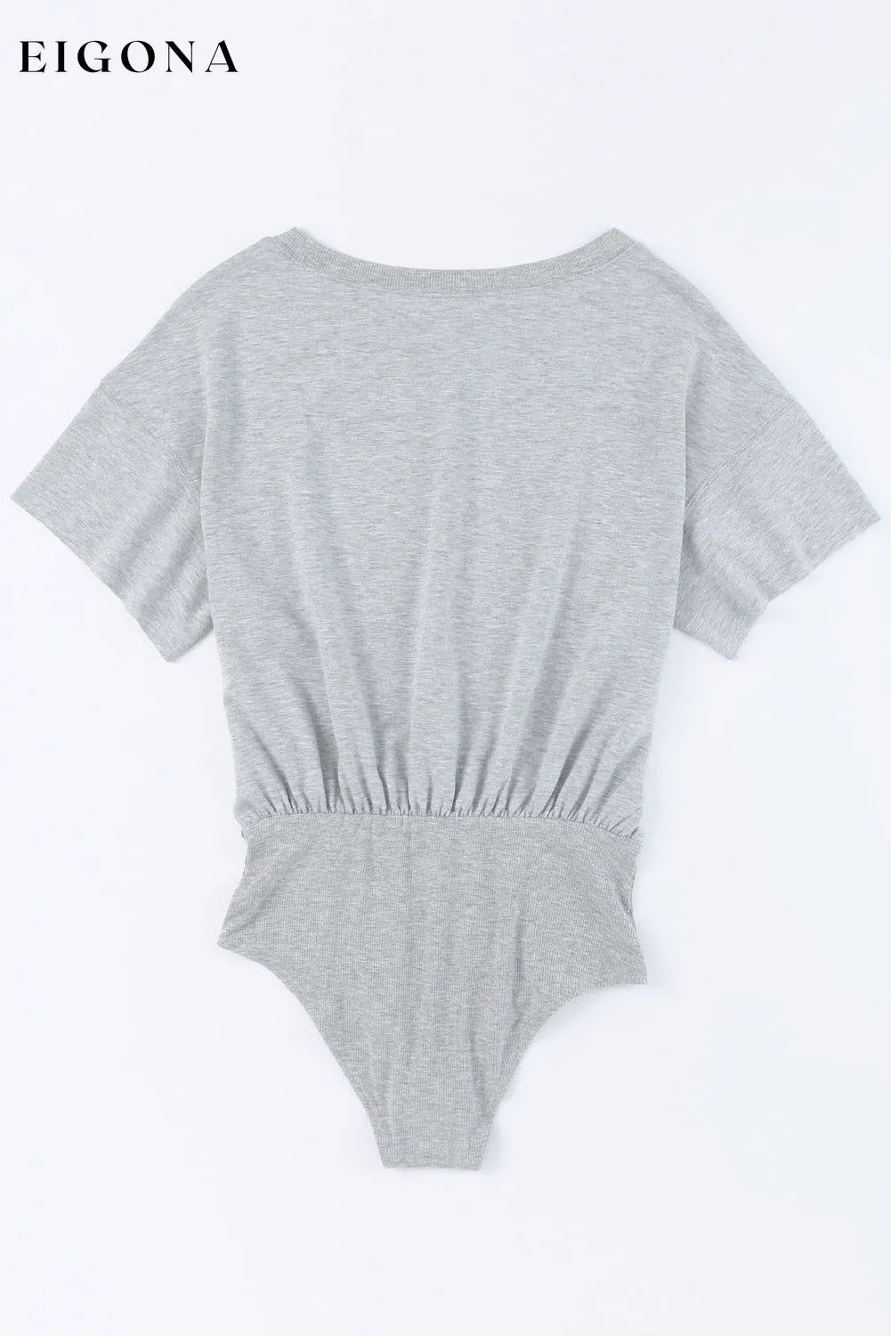 Gray Drop Shoulder Sleeve Oversize Bodysuit
