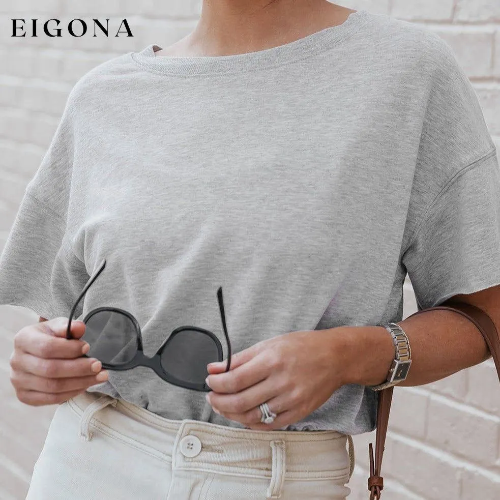 Gray Drop Shoulder Sleeve Oversize Bodysuit