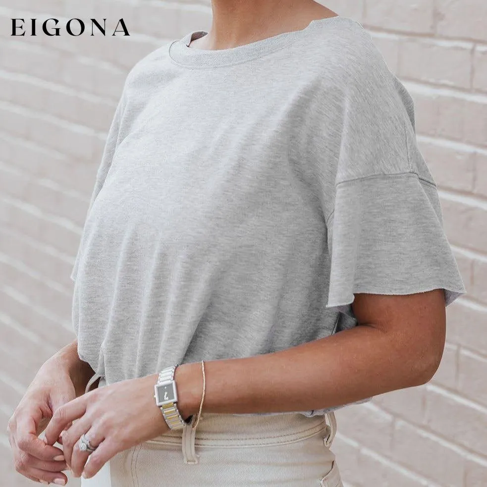 Gray Drop Shoulder Sleeve Oversize Bodysuit