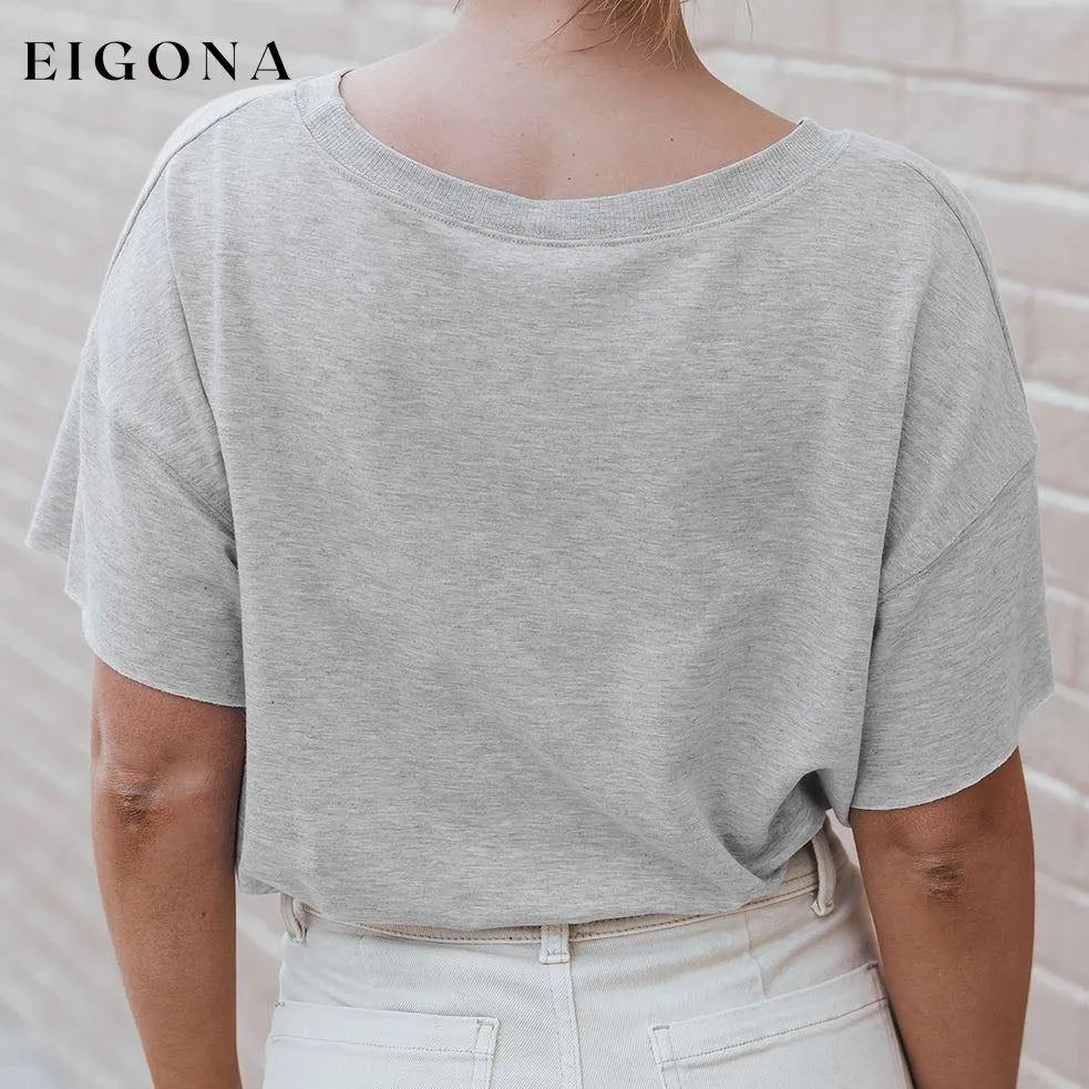 Gray Drop Shoulder Sleeve Oversize Bodysuit