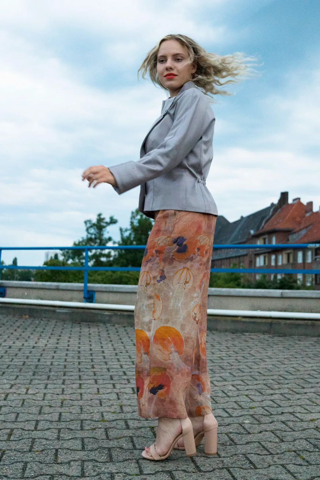 Grey Jacket with Asymmetric Collar