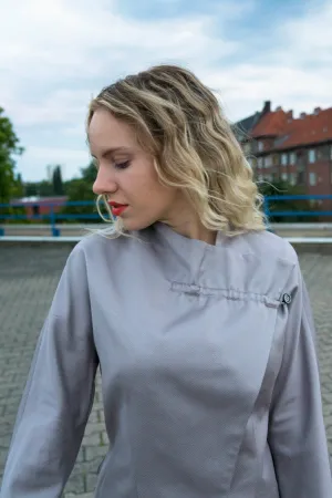Grey Jacket with Asymmetric Collar