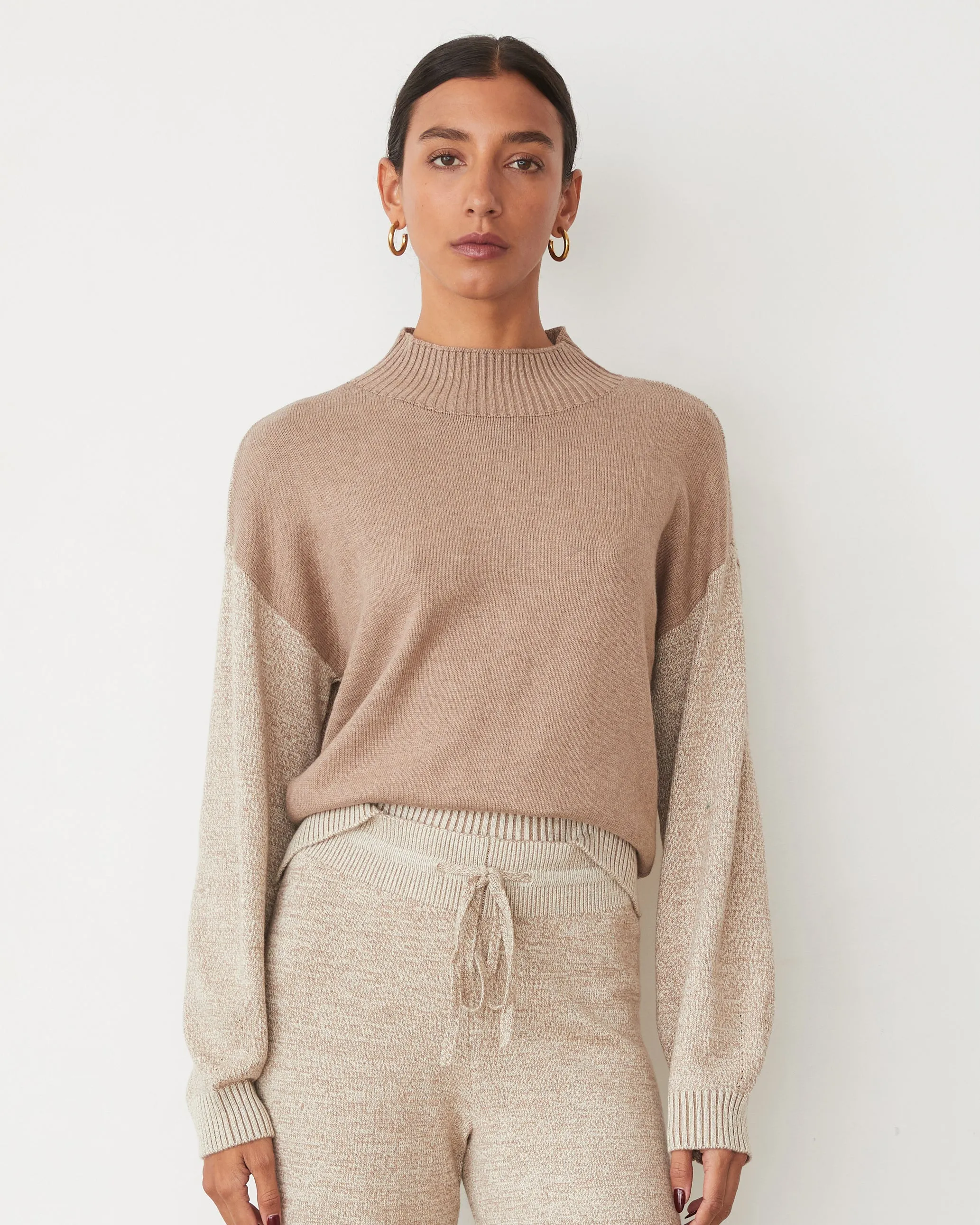 Winter Fashion Organic Cotton Cashmere Funnel Neck Sweater